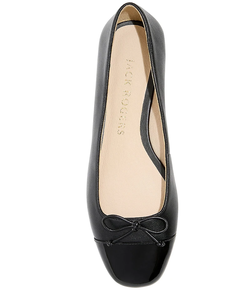 Jack Rogers Kenlyn Leather Bow Detail Patent Cap Toe Ballet Flats