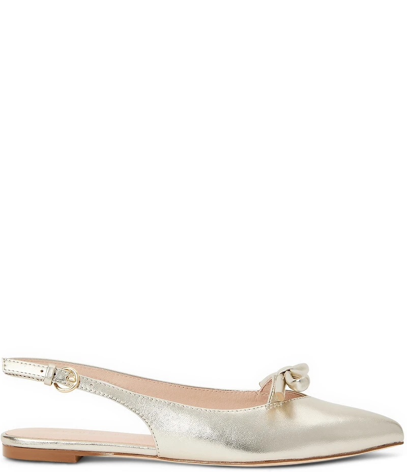 Jack Rogers Lennox Leather Bow Slingback Flats