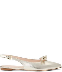 Jack Rogers Lennox Leather Bow Slingback Flats