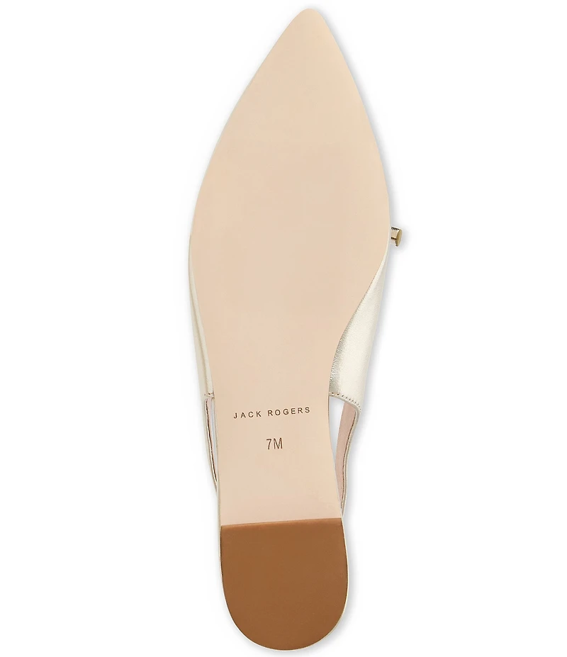 Jack Rogers Lennox Leather Bow Slingback Flats