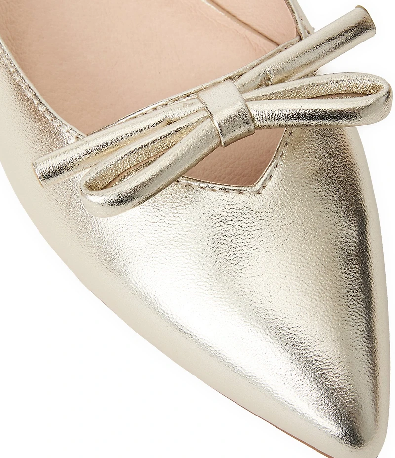 Jack Rogers Lennox Leather Bow Slingback Flats