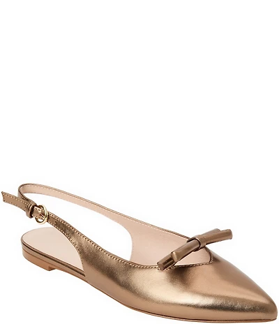 Jack Rogers Lennox Leather Bow Slingback Flats