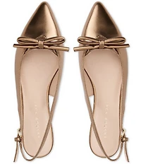 Jack Rogers Lennox Leather Bow Slingback Flats