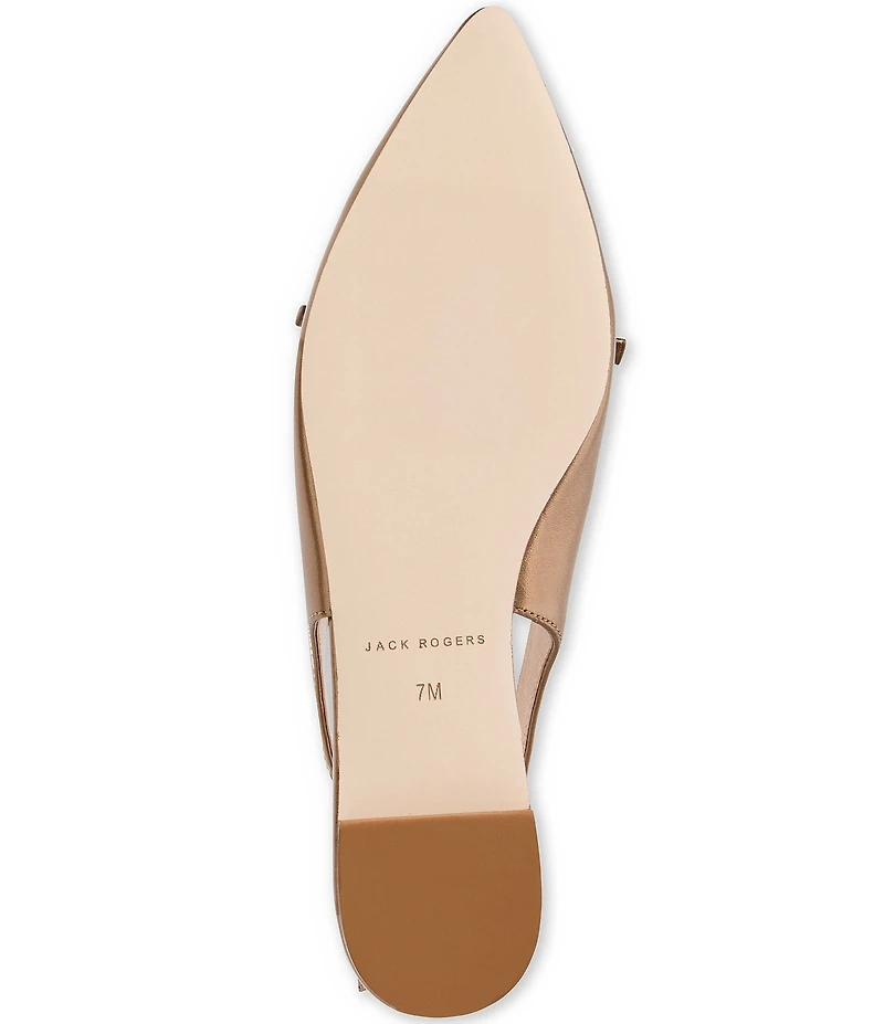 Jack Rogers Lennox Leather Bow Slingback Flats