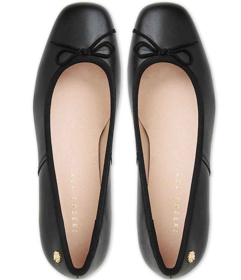 Jack Rogers Maddy Leather Block Heel Bow Pumps