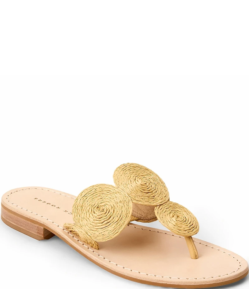 Jack Rogers Margo Straw Flat Thong Sandals