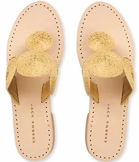 Jack Rogers Margo Straw Flat Thong Sandals