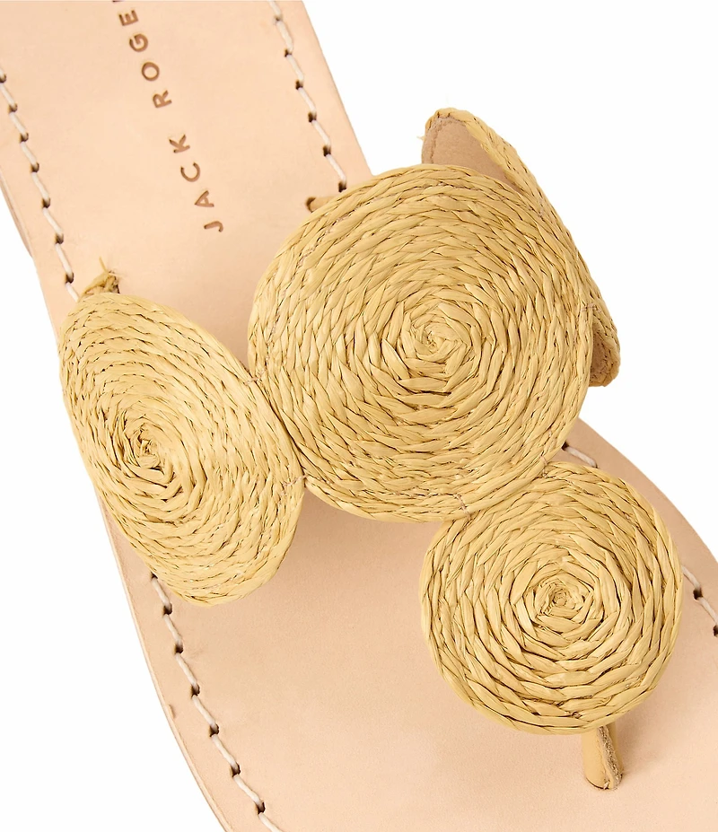 Jack Rogers Margo Straw Flat Thong Sandals