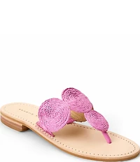 Jack Rogers Margo Straw Flat Thong Sandals