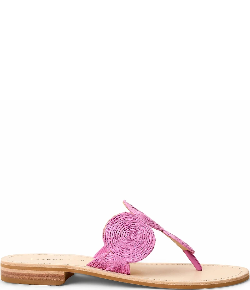 Jack Rogers Margo Straw Flat Thong Sandals