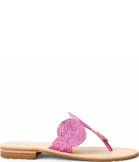 Jack Rogers Margo Straw Flat Thong Sandals