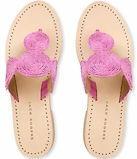 Jack Rogers Margo Straw Flat Thong Sandals