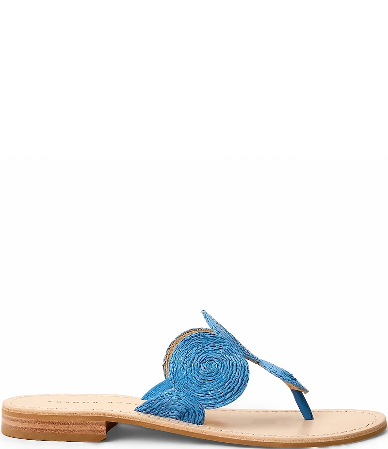 Jack Rogers Margo Straw Flat Thong Sandals