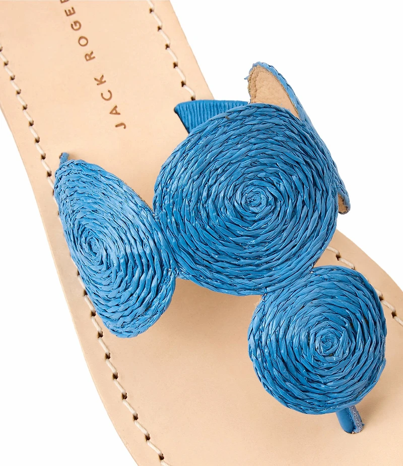 Jack Rogers Margo Straw Flat Thong Sandals