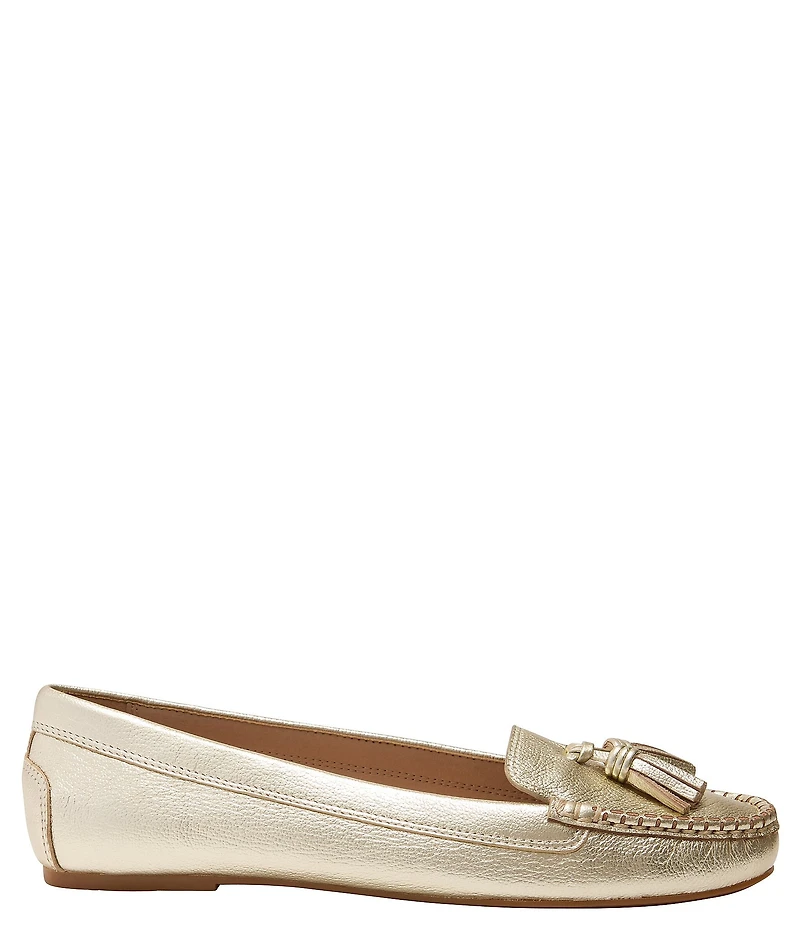 Jack Rogers Melnick Tassel Moc Metallic Leather Moccasins