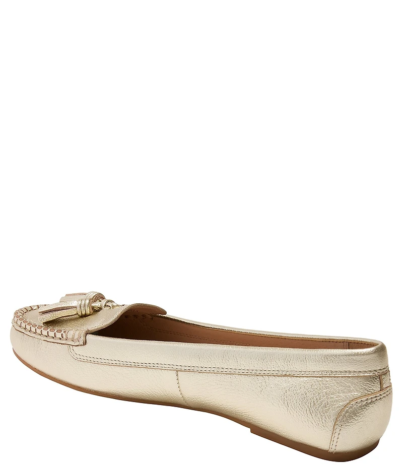 Jack Rogers Melnick Tassel Moc Metallic Leather Moccasins