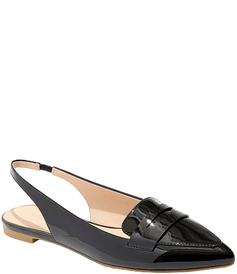 Jack Rogers Pennie Patent Leather Slingback Penny Loafer Flats