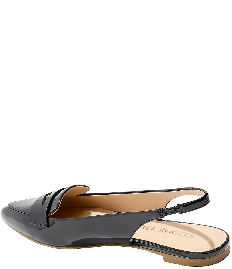 Jack Rogers Pennie Patent Leather Slingback Penny Loafer Flats