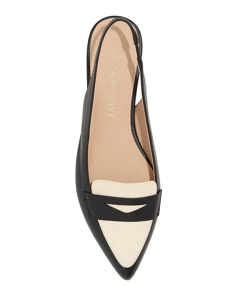 Jack Rogers Pennie Leather Slingback Penny Loafer Flats