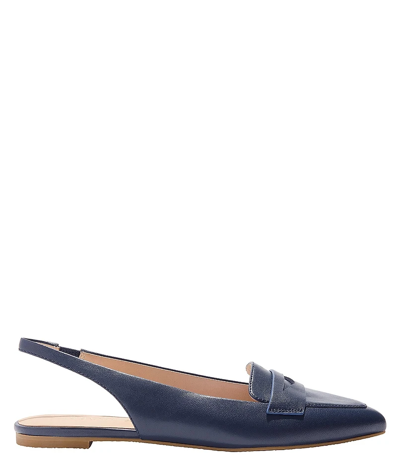 Jack Rogers Pennie Leather Slingback Penny Loafer Flats