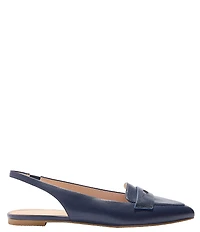Jack Rogers Pennie Leather Slingback Penny Loafer Flats