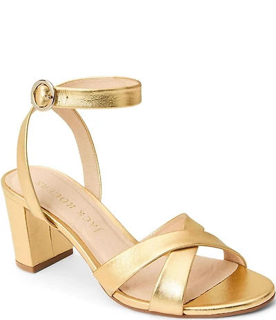 Jack Rogers Peri Metallic Leather Ankle Strap Sandals