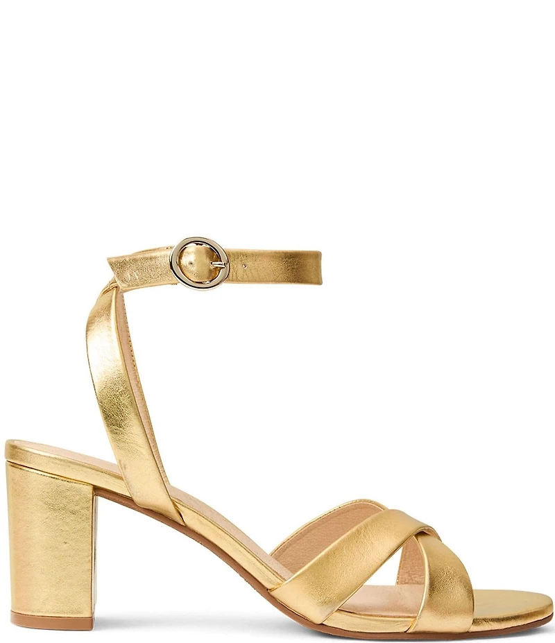 Jack Rogers Peri Metallic Leather Ankle Strap Sandals