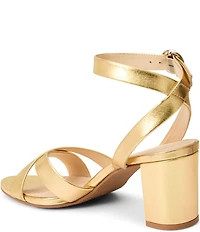 Jack Rogers Peri Metallic Leather Ankle Strap Sandals