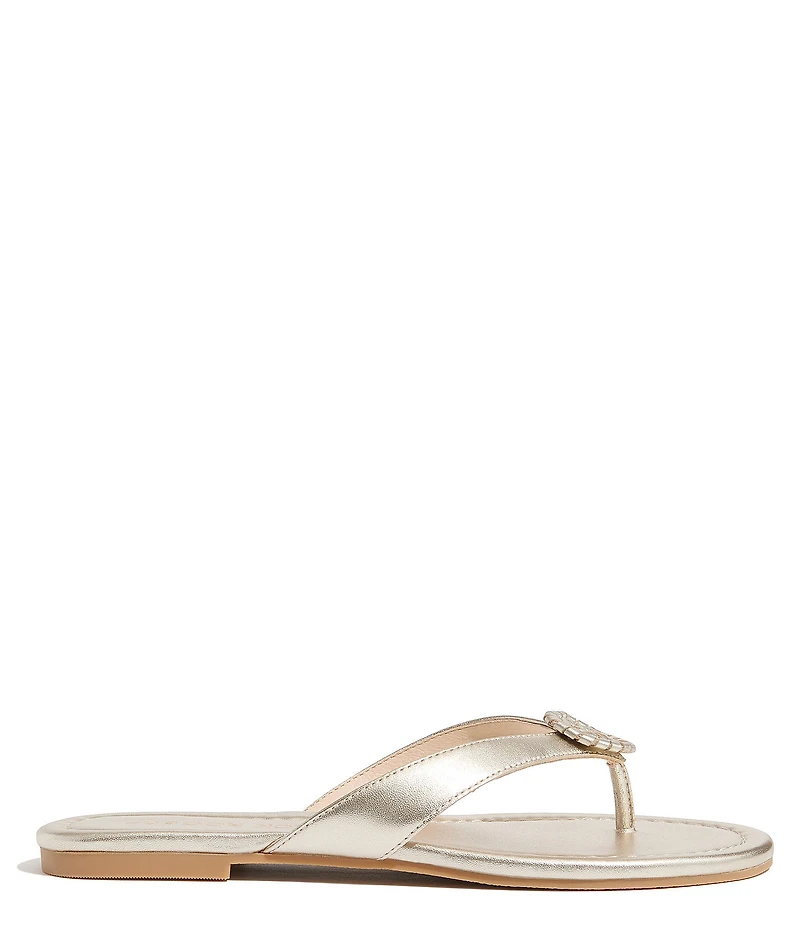 Jack Rogers Roxy Leather Ornamented Flip Flops