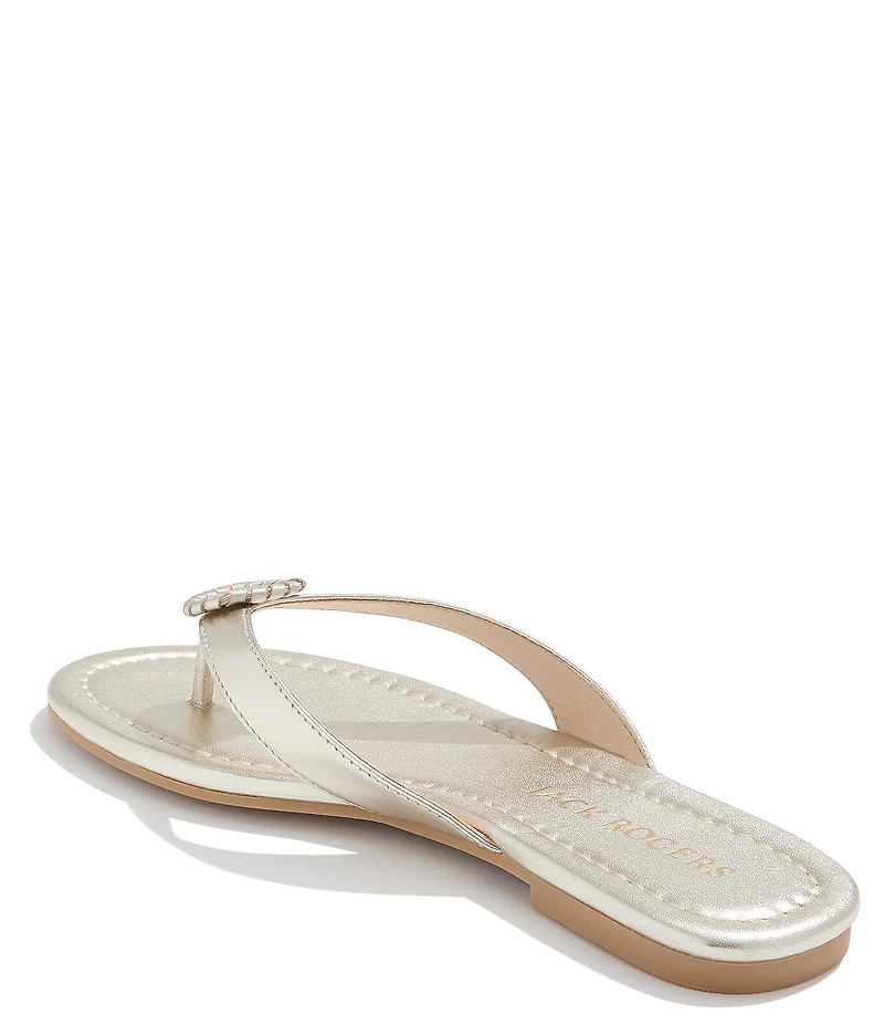 Jack Rogers Roxy Leather Ornamented Flip Flops