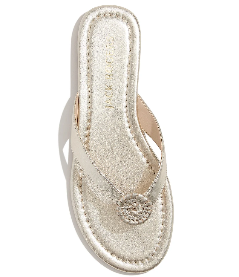 Jack Rogers Roxy Leather Ornamented Flip Flops
