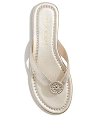 Jack Rogers Roxy Leather Ornamented Flip Flops