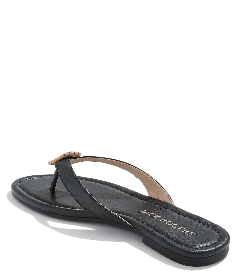 Jack Rogers Roxy Leather Ornamented Flip Flops