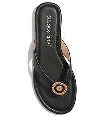 Jack Rogers Roxy Leather Ornamented Flip Flops