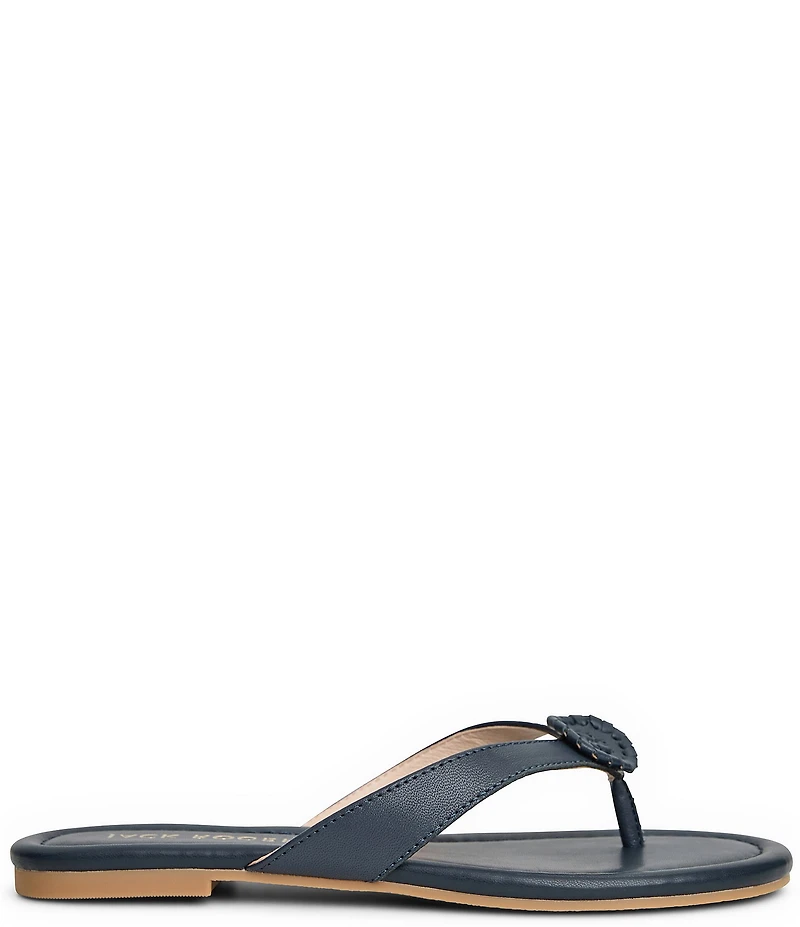 Jack Rogers Roxy Leather Ornamented Flip Flops