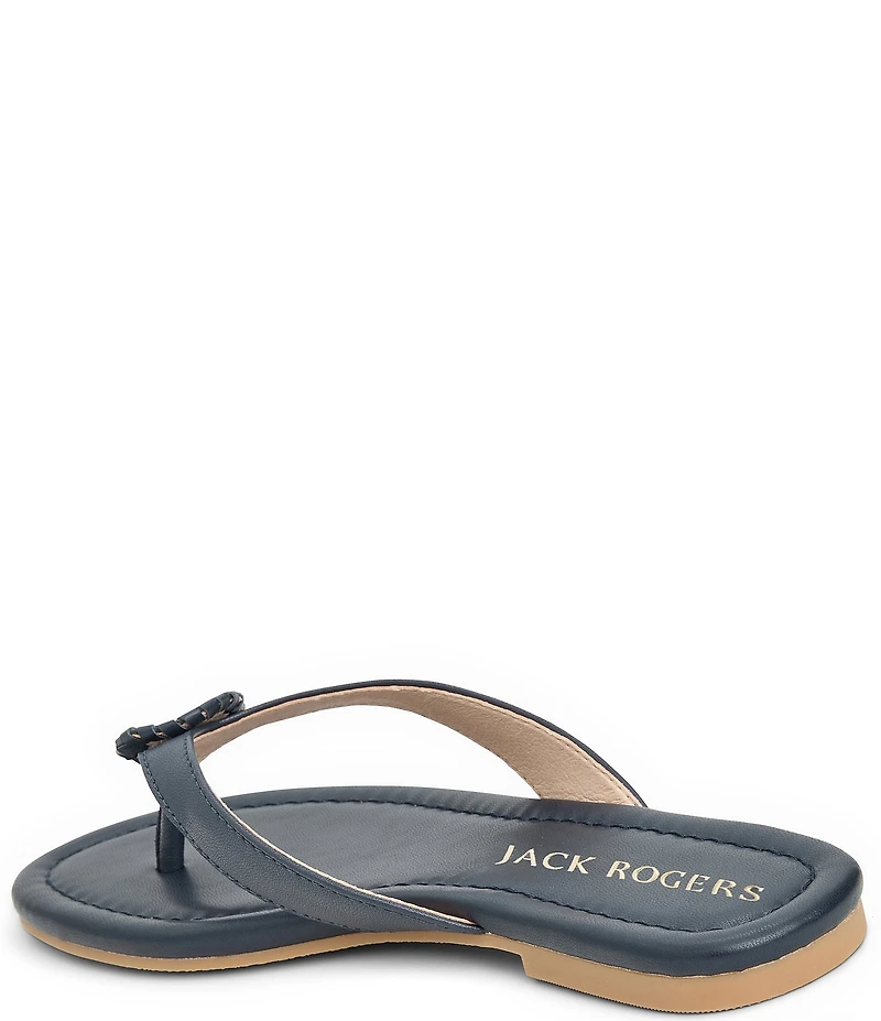 Jack Rogers Roxy Leather Ornamented Flip Flops