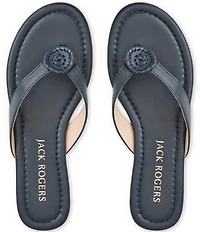 Jack Rogers Roxy Leather Ornamented Flip Flops