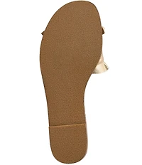 Jack Rogers Rozette Leather Ruffle Banded Slide Sandals