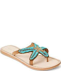 Jack Rogers Starland Beaded Suede Thong Sandals
