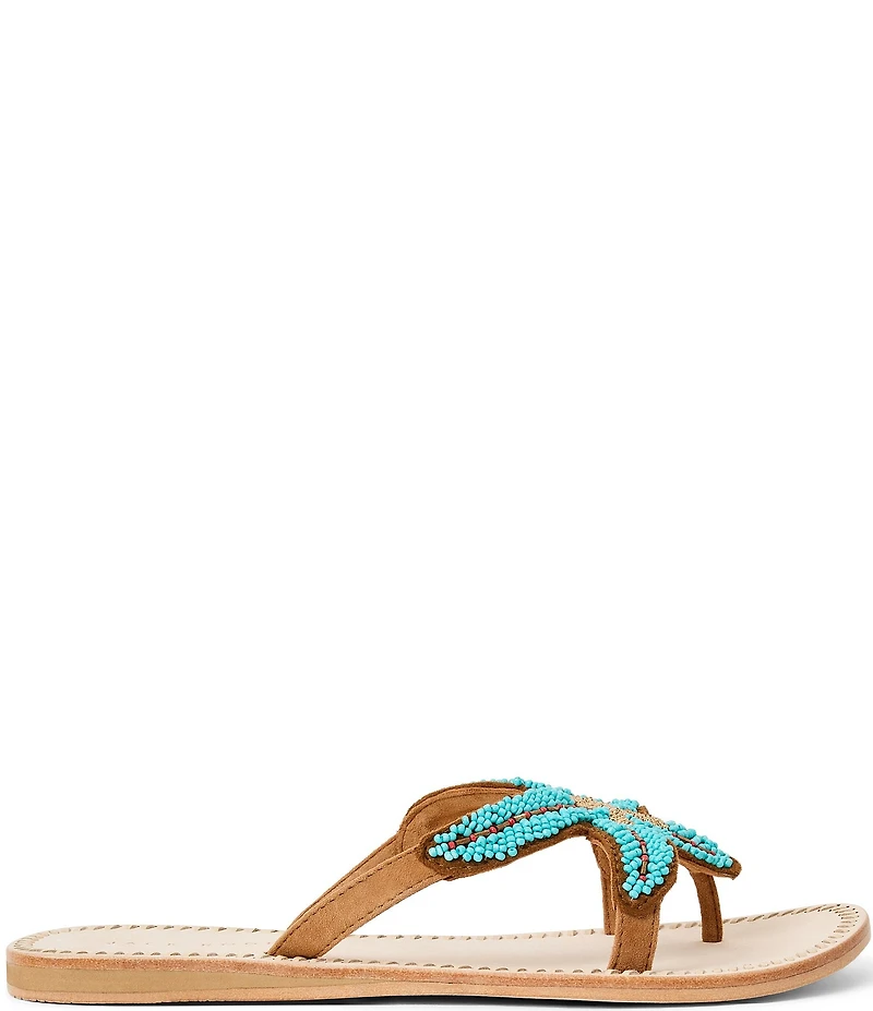 Jack Rogers Starland Beaded Suede Thong Sandals