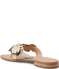 Jack Rogers Talahi Leather Flower Thong Sandals