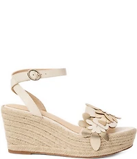 Jack Rogers Talahi Leather Flower Wedge Platform Espadrile Sandals