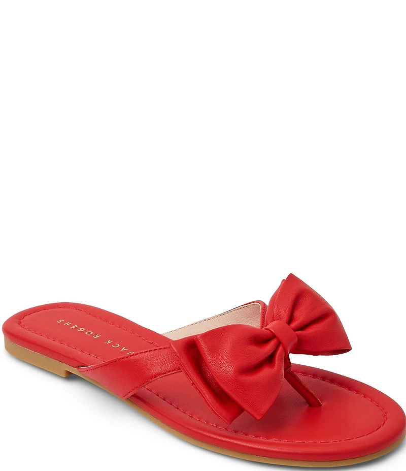 Jack Rogers Vannah Leather Bow Thong Sandals