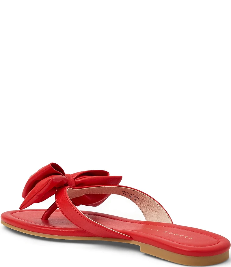 Jack Rogers Vannah Leather Bow Thong Sandals