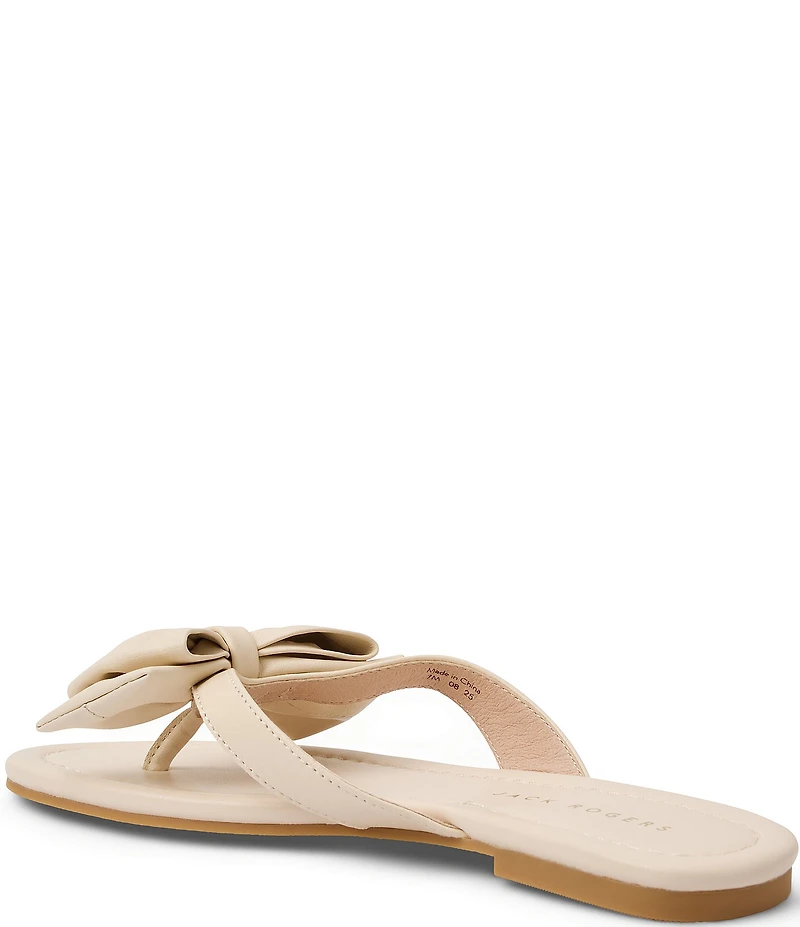 Jack Rogers Vannah Leather Bow Thong Sandals