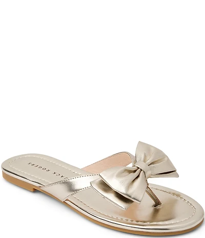 Jack Rogers Vannah Leather Bow Thong Sandals