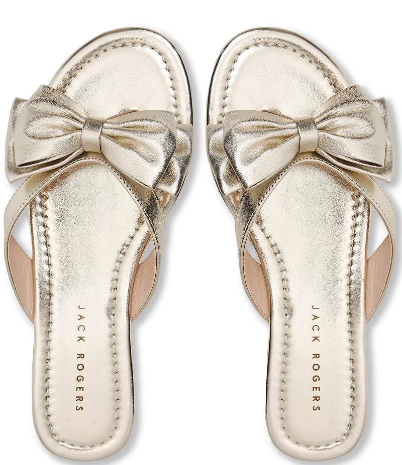 Jack Rogers Vannah Leather Bow Thong Sandals