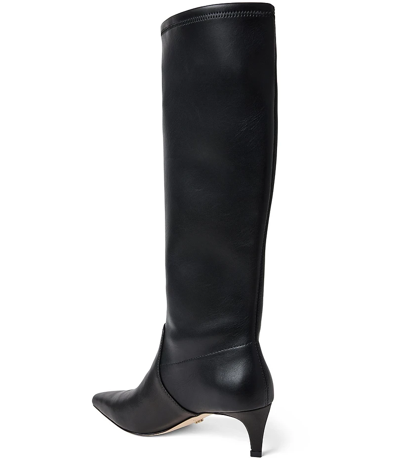Jack Rogers Virginia Leather Stretch Kitten Heel Tall Boots