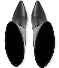 Jack Rogers Virginia Leather Stretch Kitten Heel Tall Boots