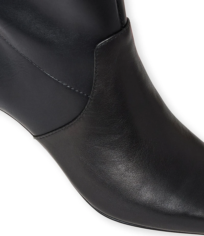 Jack Rogers Virginia Leather Stretch Kitten Heel Tall Boots
